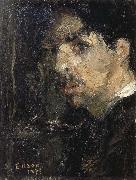 James Ensor Self-Portrait,Called The Big Head oil